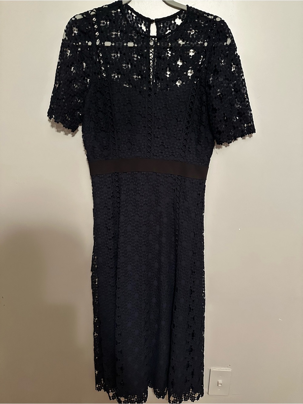 ANTONIO MELANI Black Lace Midi Dress